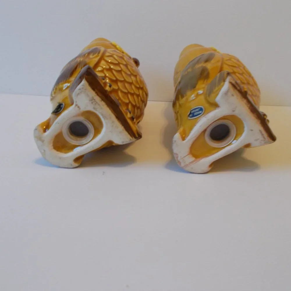 VTG Retro Owl Ceramic Salt &‎ Pepper Shakers Made in Japan